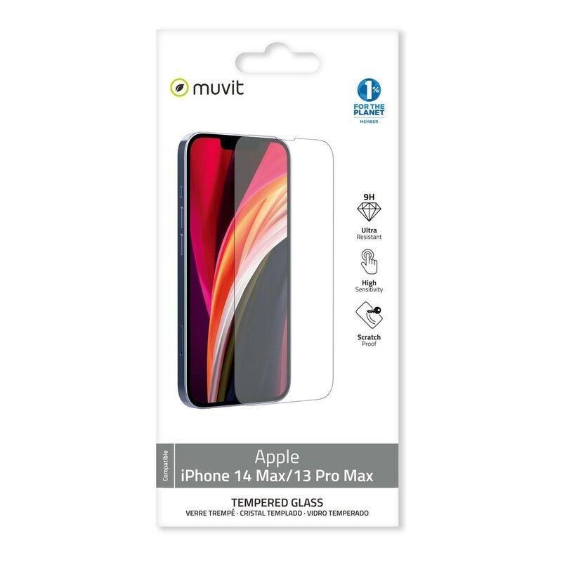 Muvit For Change Tempered Glass Screen Protector For iPhone 14 Pro - Clear, , large image number 1