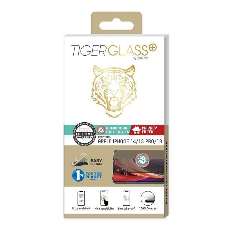 Muvit Tiger Glass Plus Privacy Tempered Glass Screen Protector For iPhone 14, , large image number 1