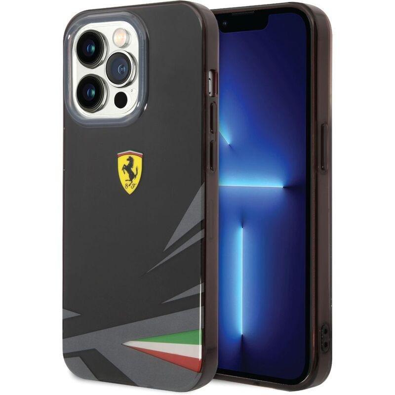 Ferrari PC/TPU Case with Double Layer Print for iPhone 14 Pro - Black, , large image number 0