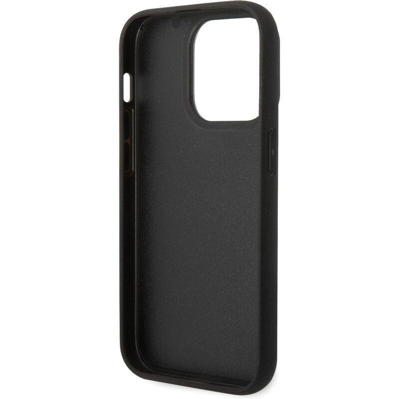 Ferrari Bimaterial Carbon/Polycarbonate Case with Silver Stripe for iPhone 14 Pro Max - Black, , large image number 6