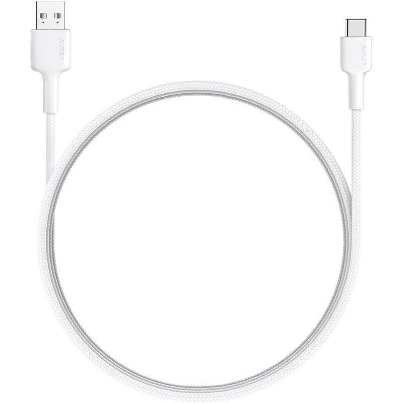 Aukey CB-CD30 USB A-C Nylon Braided Cable USB 2.0 0.9m - White, , large image number 0