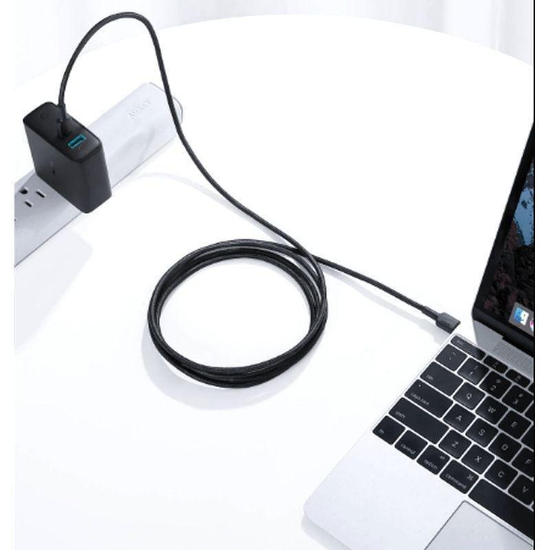Aukey CB-CD45 USB C-C Nylon Braided Cable USB 2.0 0.9m - Black, , large image number 2