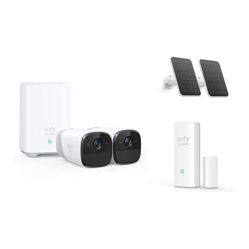 Eufy Cam 2 Pro 2-Cam Kit Wireless Home Security System + 2 Solar Panel + Entry Sensor (Bundle), , large image number 0