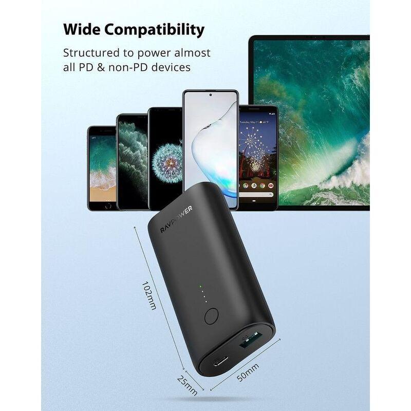 Ravpower RP-PB205 10000mAh PD 20W + QC 2-Port Slim Power Bank, , large image number 5