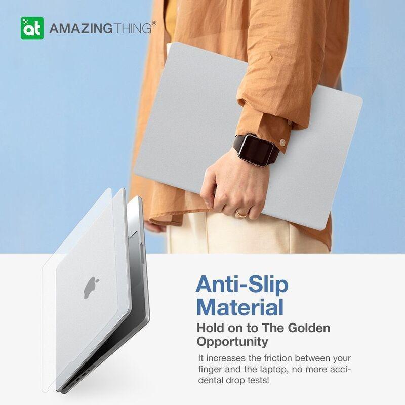 AmazingThing Marsix Pro Case With Magnetic Stand For MacBook Air 13 (2022) - Matte Clear/Grey, , large image number 1