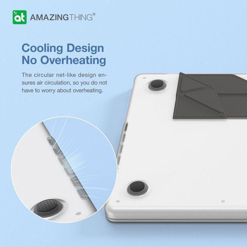 AmazingThing Marsix Pro Case With Magnetic Stand For MacBook Air 13 (2022) - Matte Clear/Grey, , large image number 5