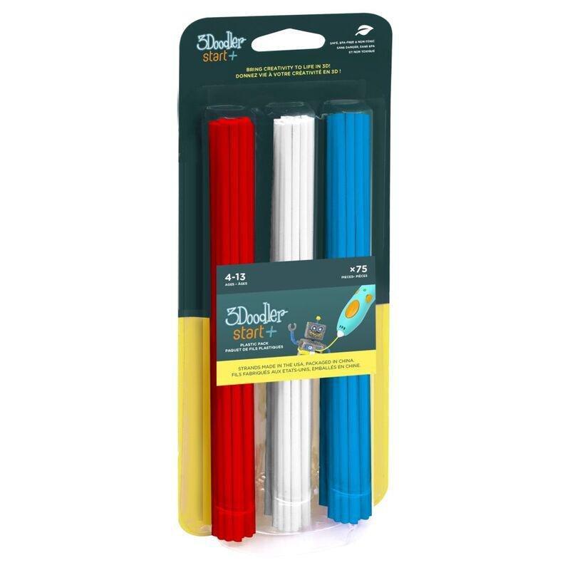 3Doodler Start Eco-Plastic Collection Refill Filament - Stars & Stripes (Red/White/Blue) (Pack of 75), , large image number 0