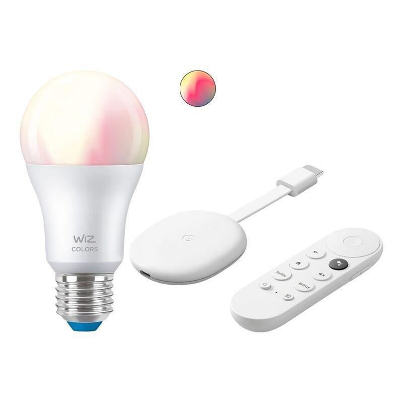 Wiz Wifi Color Bulb + Google Chromecast With Google TV 4K - Snow (Bundle), , large image number 0