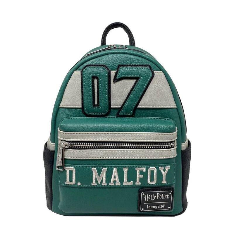 Loungefly Leather Harry Potter D. Malfoy Slytherin Gray Green Mini Backpack, , large image number 0