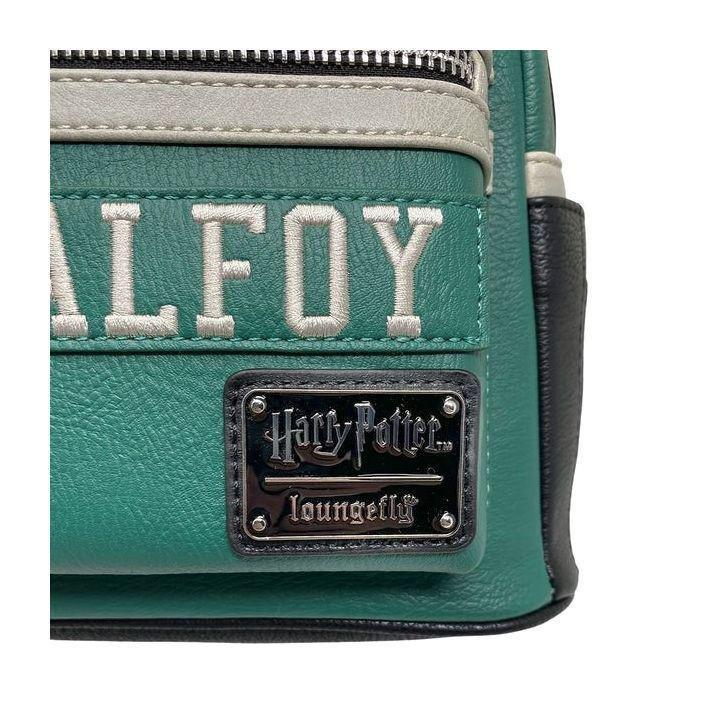 Loungefly Leather Harry Potter D. Malfoy Slytherin Gray Green Mini Backpack, , large image number 2