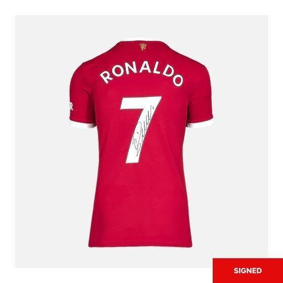 Cristiano Ronaldo signed manchester united jersey