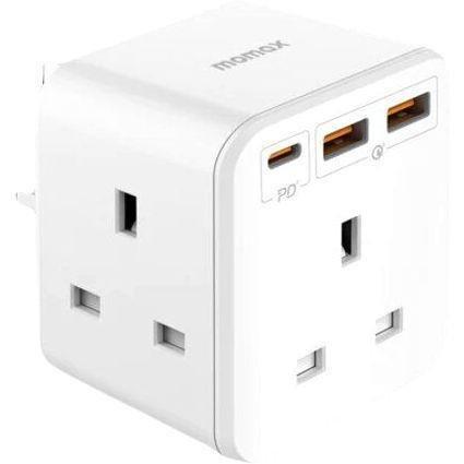 Momax ONEPLUG 3-Outlet Cube Extension Socket With USB - White, , large image number 0