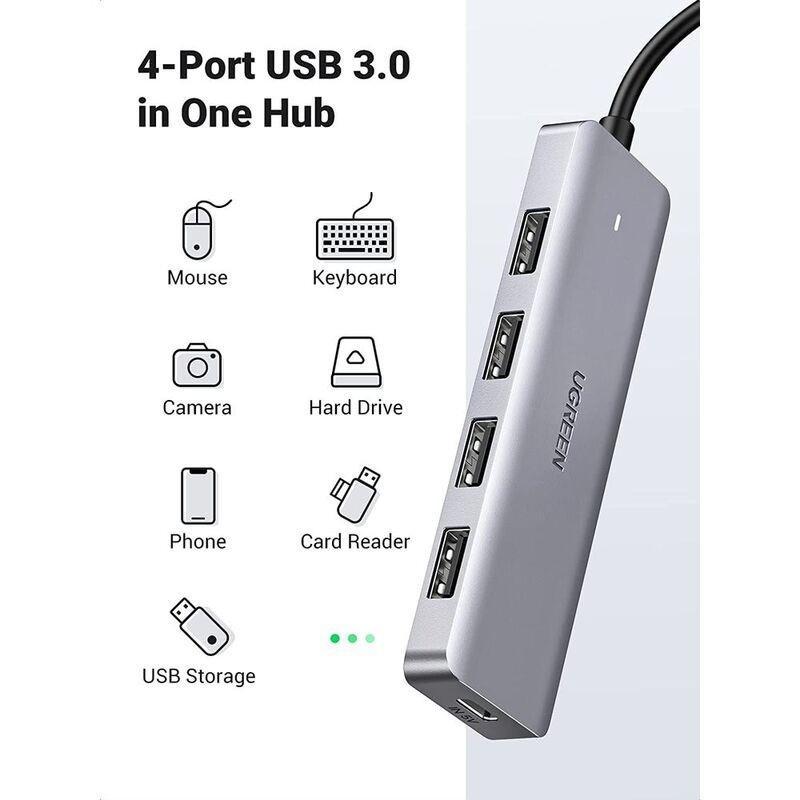 Ugreen 4 Ports USB-C Hub - Silver, , large image number 1