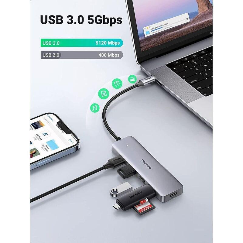 Ugreen 4 Ports USB-C Hub - Silver, , large image number 3