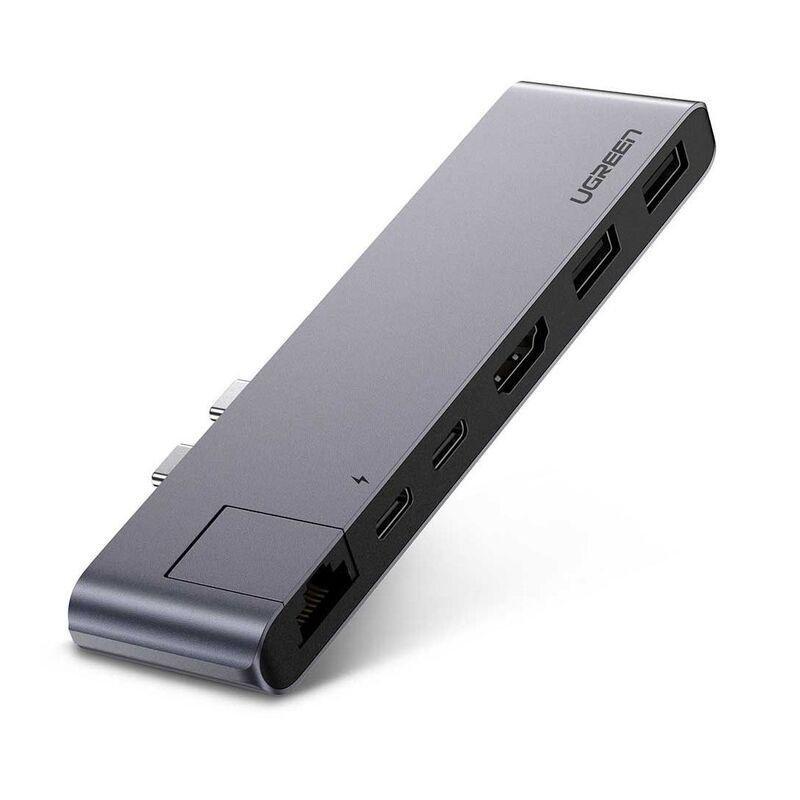 Ugreen 5-in-2 USB-C Hub for MacBook Pro/Air with Gigabit Ethernet Converter, , medium