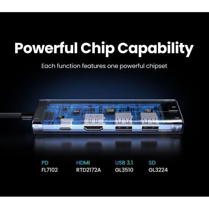 Ugreen 6-in-1 USB-C Hub - Grey, , large image number 4