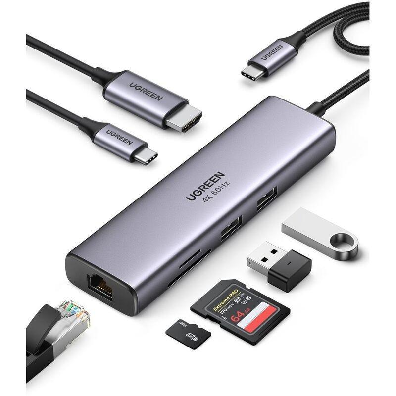 Ugreen 7-in-1 Multiport Adapter 4K@60Hz Hub - Grey, , large image number 1