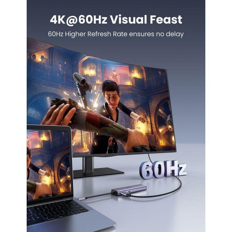 Ugreen 7-in-1 Multiport Adapter 4K@60Hz Hub - Grey, , large image number 2