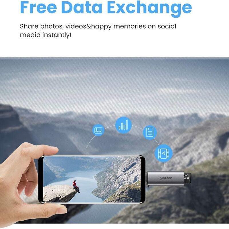 Ugreen 2-in-1 USB C OTG Card Reader - Silver, , large image number 5