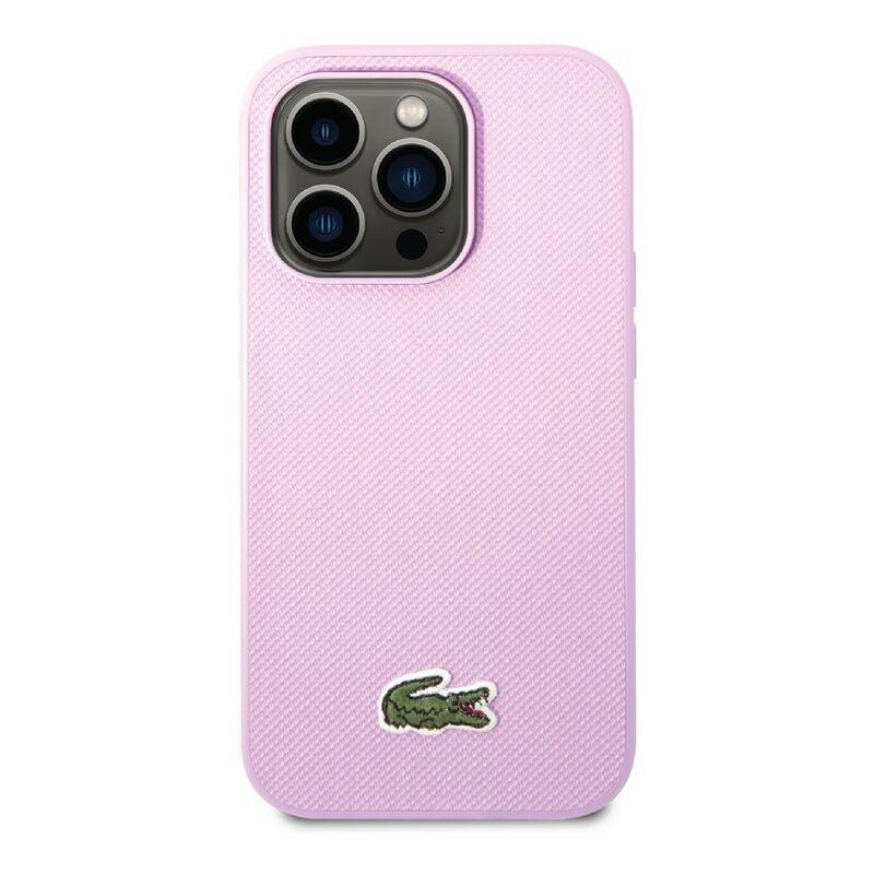 Lacoste Hard Case Iconic Petit Pique PU Woven Logo Estragon For iPhone 14 Pro - Parme, , large image number 0