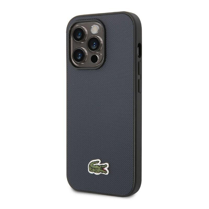 Lacoste Hard Case Iconic Petit Pique PU Woven Logo Estragon For iPhone 14 Pro Max - Blue, , large image number 1