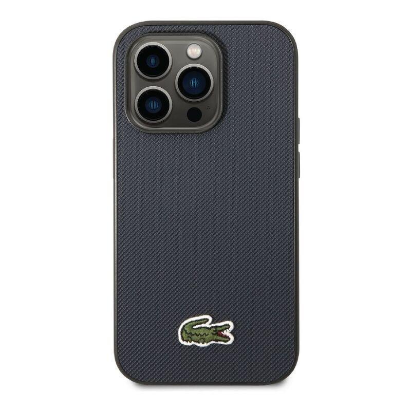 Lacoste Hard Case Iconic Petit Pique PU Woven Logo Estragon For iPhone 14 Pro Max - Blue, , large image number 2