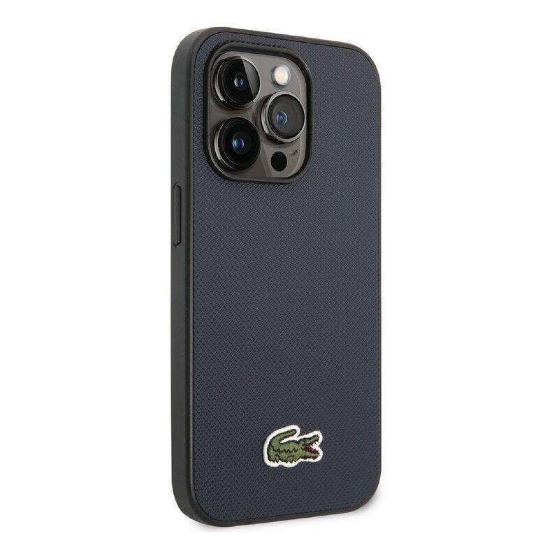 Lacoste Hard Case Iconic Petit Pique PU Woven Logo Estragon For iPhone 14 Pro Max - Blue, , large image number 3