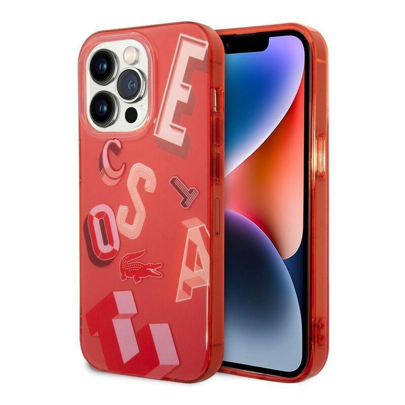 Lacoste Hard Case IML Double Layer & Dyed Bumper Lettrines For iPhone 14 Pro - Red, , large image number 0