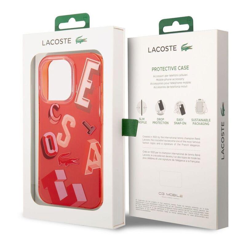 Lacoste Hard Case IML Double Layer & Dyed Bumper Lettrines For iPhone 14 Pro - Red, , large image number 7