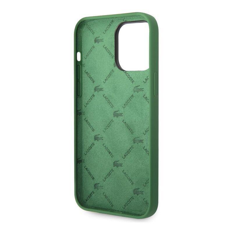 Lacoste Hard Case Liquid Silicone / Microfiber Allover Pattern For iPhone 14 Pro Max - Green, , large image number 6