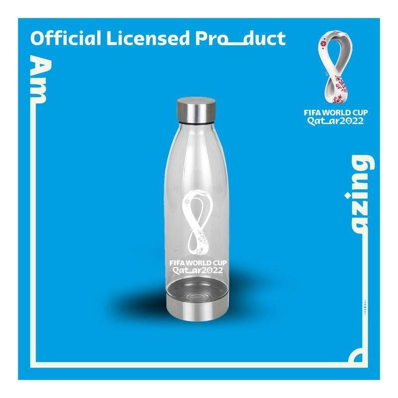 Fifa World Cup 2022 Printed Tritan Sport Bottle Silver With Metal Lid - Clear Silver 650 ml, , large image number 1