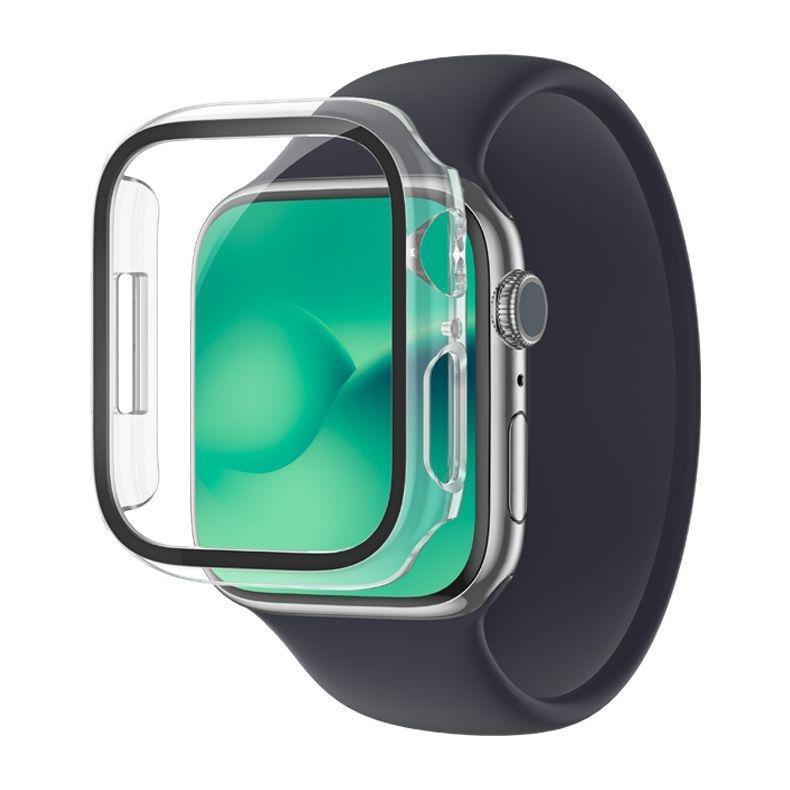 Amazingthing Apple Watch Series 8 Marsix Bumper Case With Glass Protector 45mm - Transparent, , medium