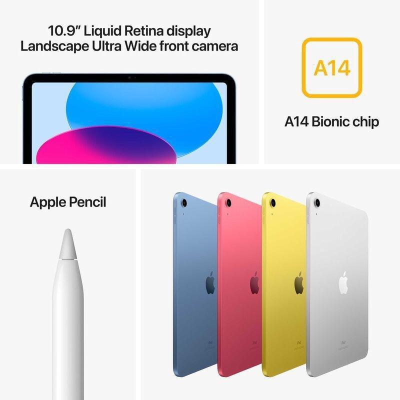 Apple iPad 10.9 Inch (Gen 10) Wi-Fi Tablet 64GB - Yellow, , large image number 4
