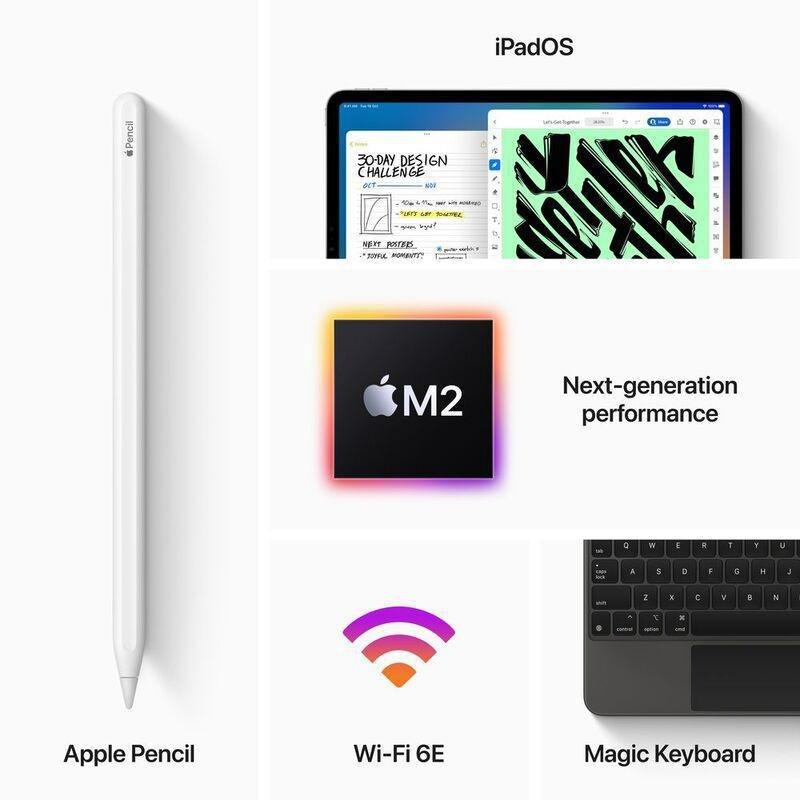 Apple iPad Pro 12.9 Inch M2 Chip Wi-Fi Tablet 128GB (Gen 6) - Space Gray, , large image number 4