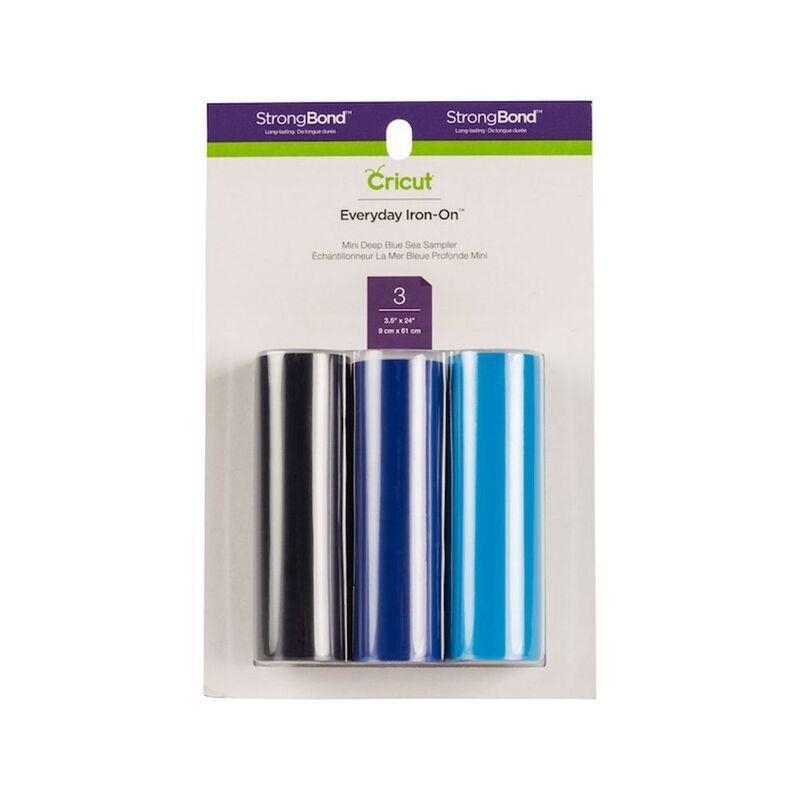 Cricut Everyday Iron-On Mini Sample Pack 3.5 x 24-Inch (Pack of 3) - Blue Sea, , large image number 0
