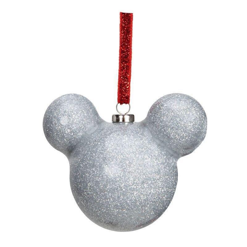 Disney Mickey Mouse Glitter Bauble - Silver, , large image number 0