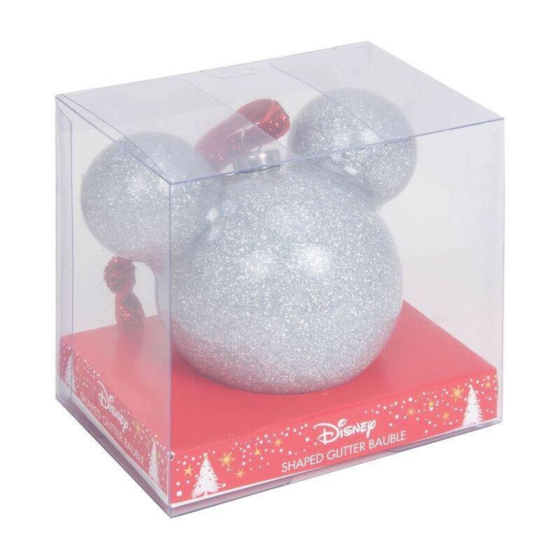 Disney Mickey Mouse Glitter Bauble - Silver, , large image number 1