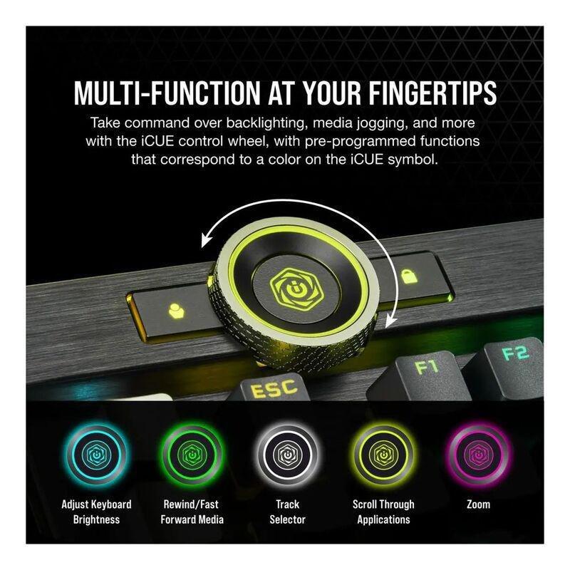 Corsair K100 RGB Optical-Mechanical Gaming Keyboard - Midnight Gold, , large image number 8