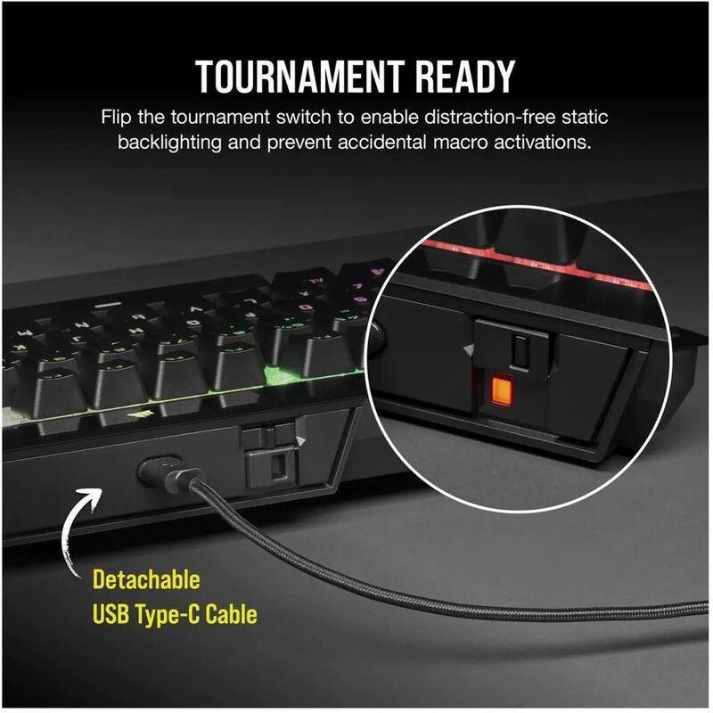 Corsair K70 RGB TKL CHAMPION SERIES Optical-Mechanical Gaming Keyboard with PBT DOUBLE SHOT PRO Keycaps (US English), , large image number 6