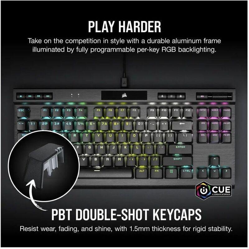 Corsair K70 RGB TKL CHAMPION SERIES Optical-Mechanical Gaming Keyboard with PBT DOUBLE SHOT PRO Keycaps (US English), , large image number 9