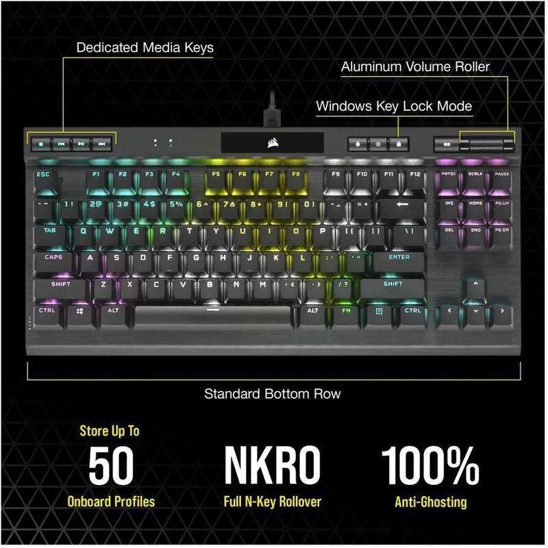 Corsair K70 RGB TKL CHAMPION SERIES Optical-Mechanical Gaming Keyboard with PBT DOUBLE SHOT PRO Keycaps (US English), , large image number 10