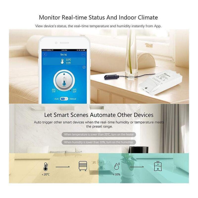 Sonoff TH Room Temperature & Humidity Monitor Sensor - AM2301, , large image number 1