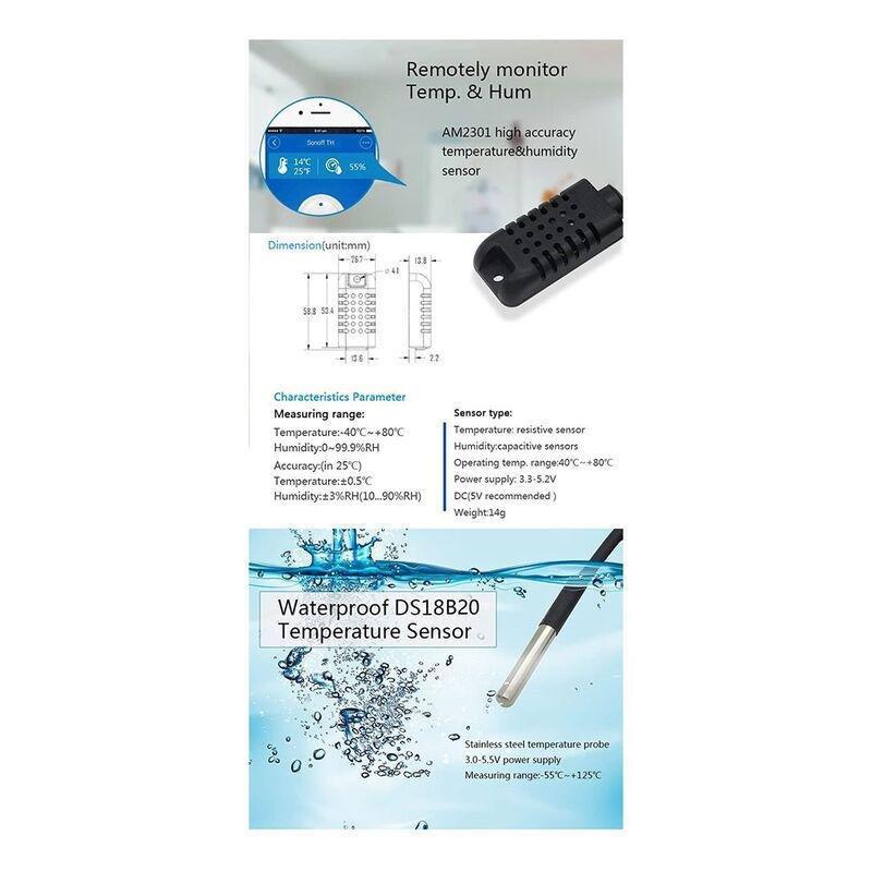 Sonoff TH Room Temperature & Humidity Monitor Sensor - AM2301, , large image number 2