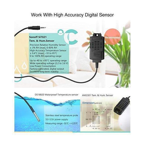 Sonoff TH Room Temperature & Humidity Monitor Sensor - AM2301, , large image number 4