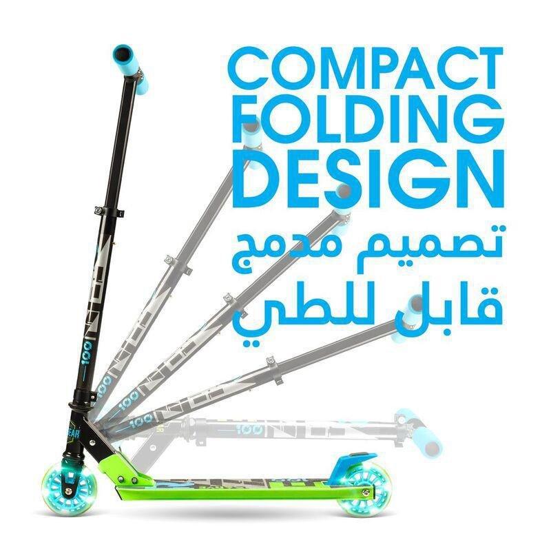 Madd Gear Carve Rize 100 Foldable Light-Up Scooter - Teal/Lime, , medium