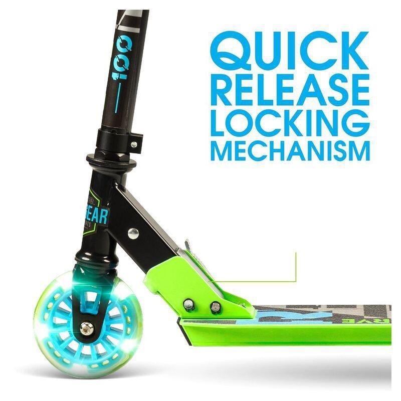 Madd Gear Carve Rize 100 Foldable Light-Up Scooter - Teal/Lime, , large image number 2
