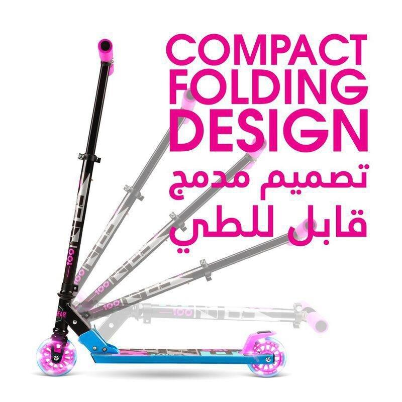 Madd Gear Carve Rize 100 Foldable Light-Up Scooter - Pink/Blue, , large image number 0