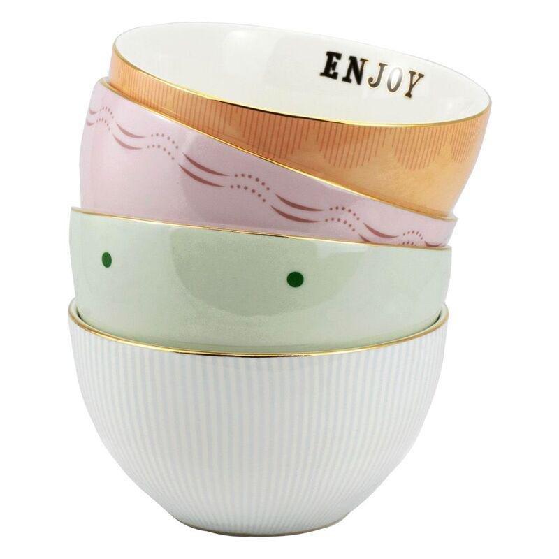 Yvonne Ellen Slogan Cereal Bowls (Set Of 4), , large image number 0