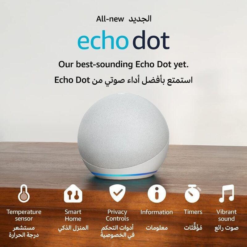 Echo Dot (5th Gen) Smart Speaker with Alexa - Glacier White