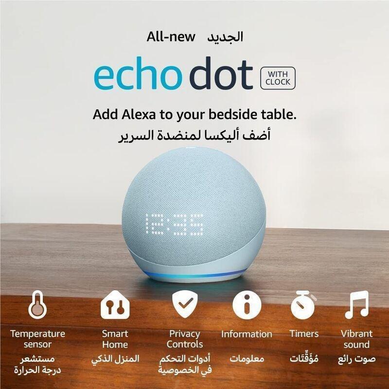 AMAZON - Amazon Echo Dot (5th Gen) Smart Speaker with Clock and Alexa - Cloud Blue